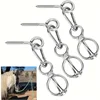 1pcs Stainless Steel Horse Tie Ring Safety Horse Hitching Ring With Easy Clip And Fixed Plate, Durable Equestrian Equipment