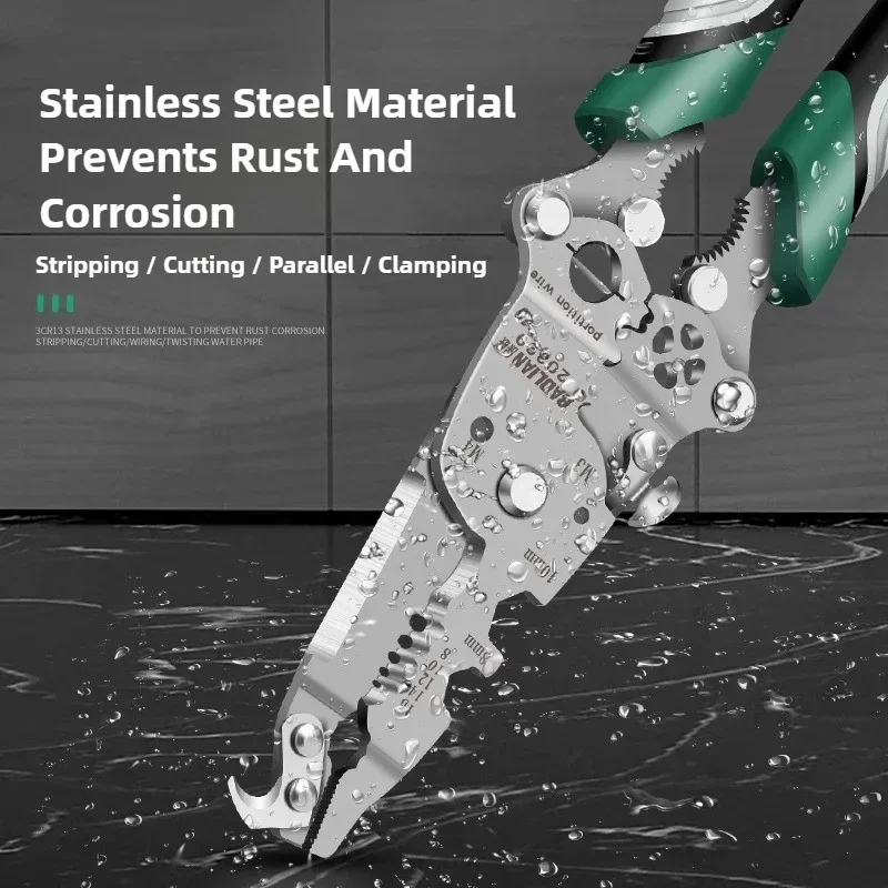 Electrician Wire Crimper Peeler Pliers Cables Stripping Press Plier Terminal Crimping Side Cutting Tool universal pliers