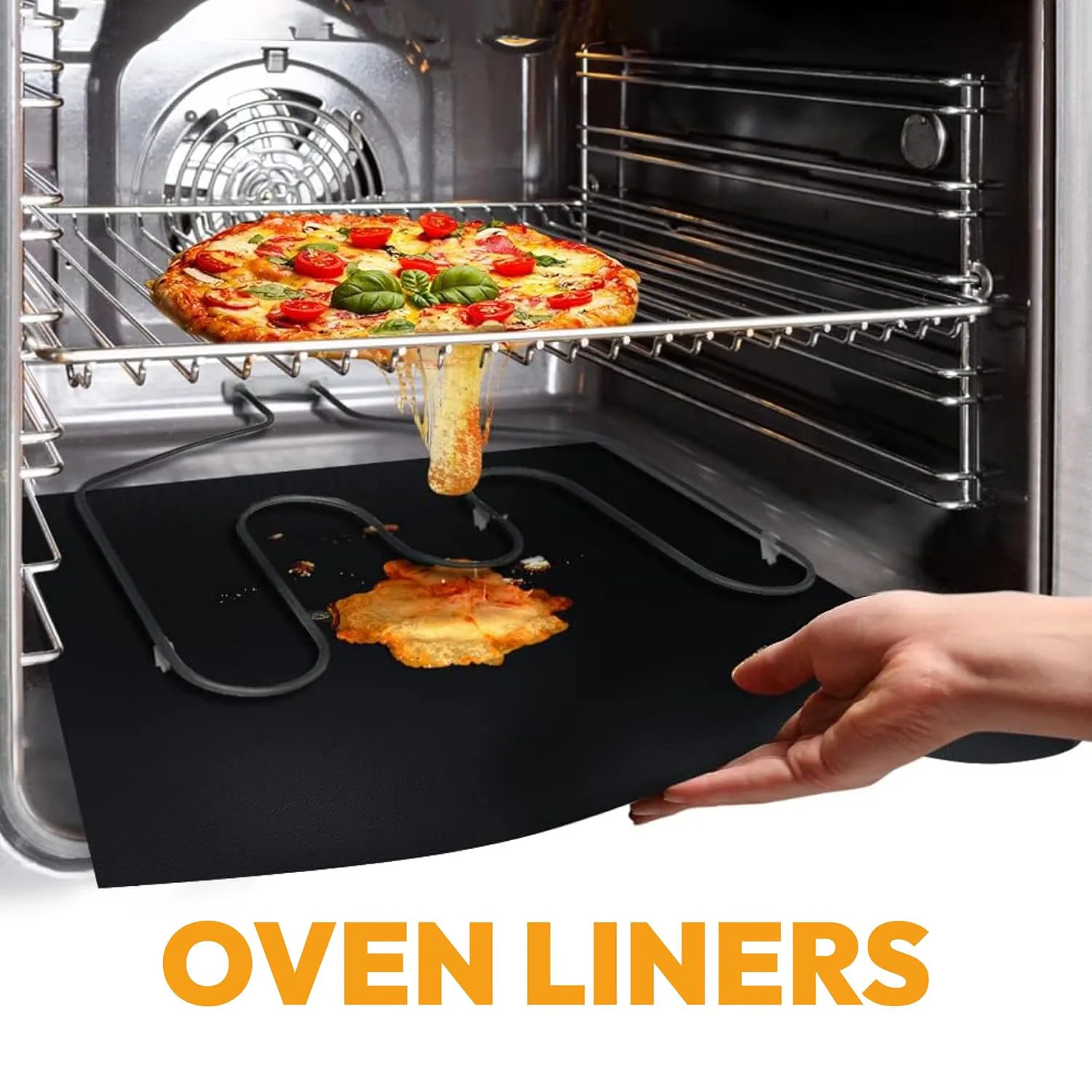 4PCS Oven Liners for Bottom of Electric Gas Oven Reusable Non-Stick Teflon Protector Mat Heat Resistant Grill Mats