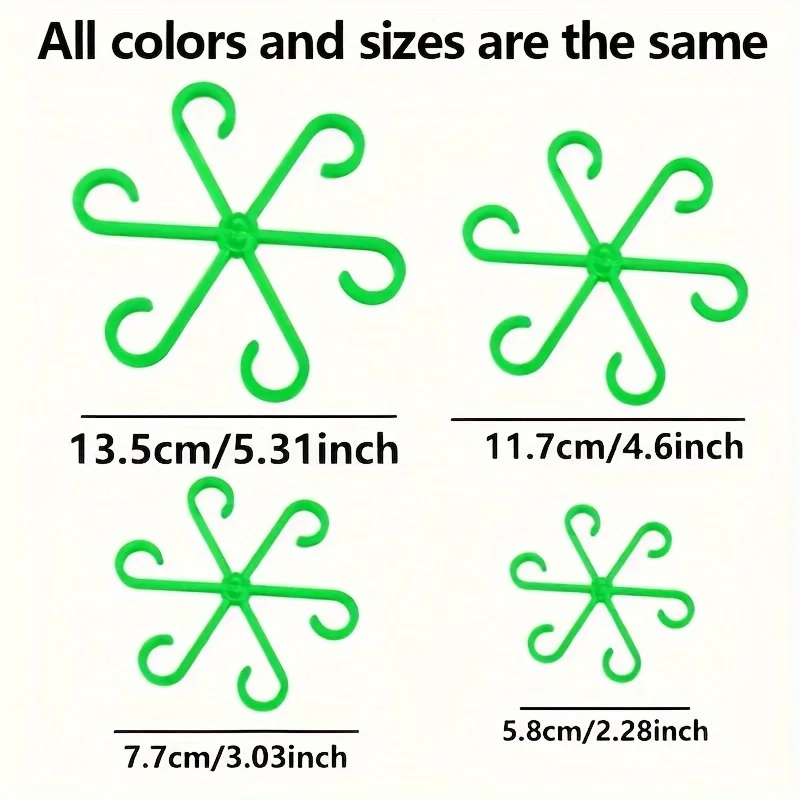 4 Plastic Plant Support Clips Transparent Green Vine Climbing Frame Adjustable Plant Stem Clips For Fixing and Upright Growth plant support clip