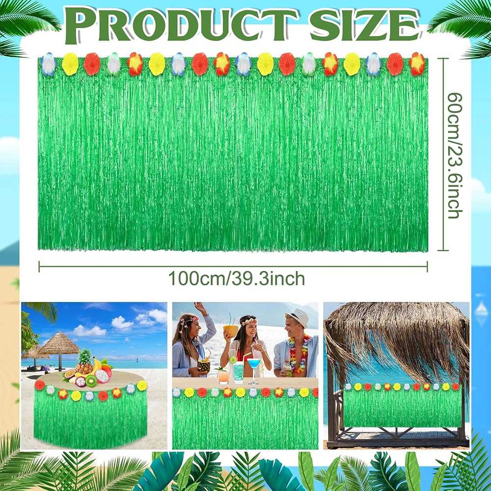 Tropical Hawaiian Luau Grass Table Skirt – Perfect Beach & Party Decor