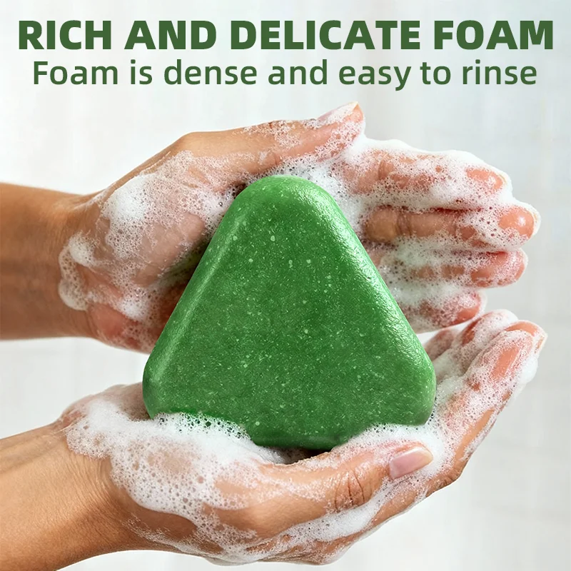 Usman Grass & Arborvitae Leaf Shampoo Bar, with various herbal extracts, healthy dandruff removal, nourishing and cleansing