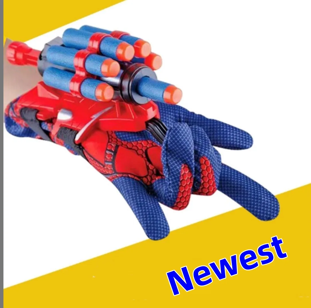 New Spiderman Figure Toy Kids Plastic Cosplay Glove Launcher Set Hero Launcher Wrist Toy Halloween Funny Toys Boy Children Gift