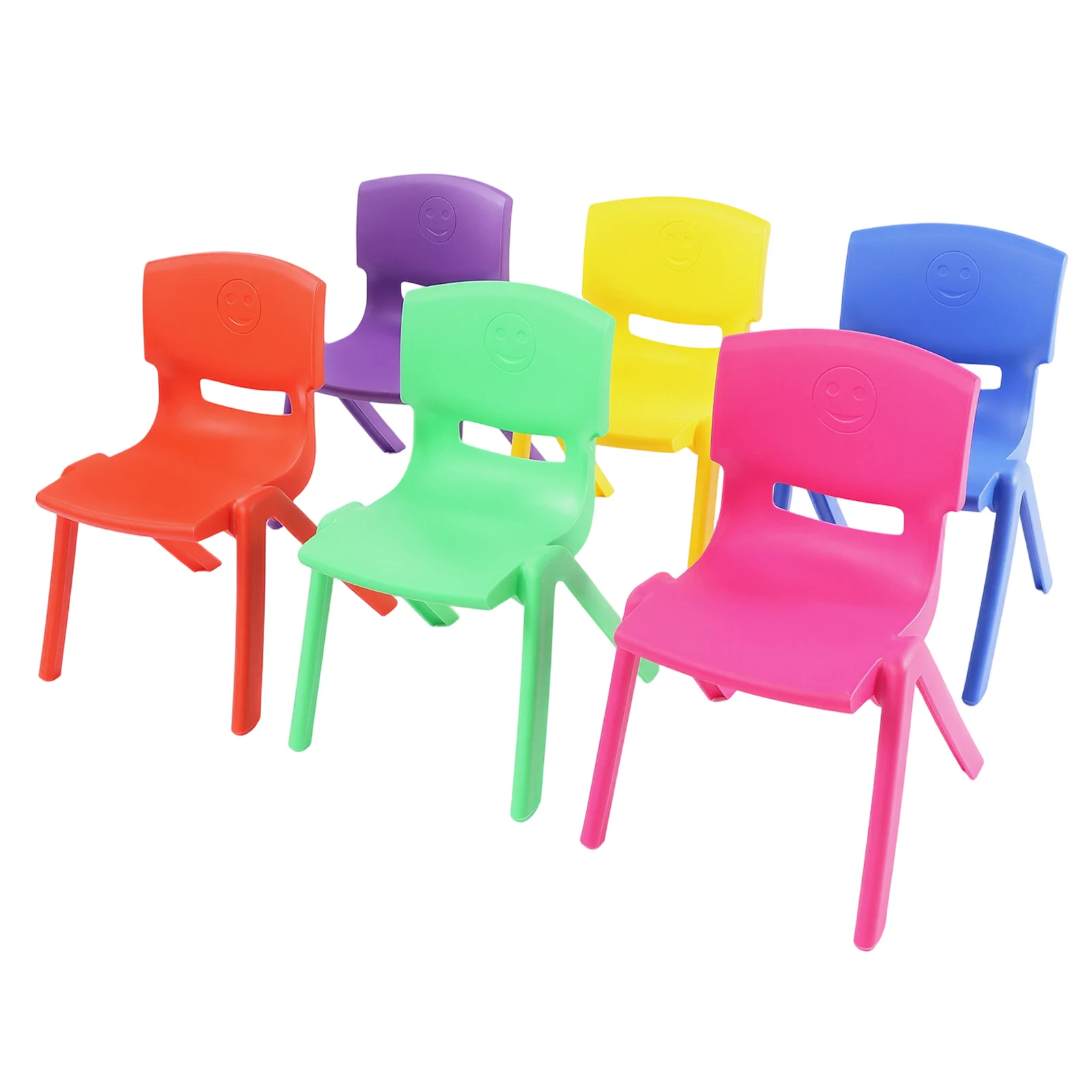 Stapelbare Schulstühle, 6 Stück, stapelbare Schulstühle, 6 Stück, Stapelstühle aus Kunststoff für Kinder, 6 Stück Klassenzimmerstühle