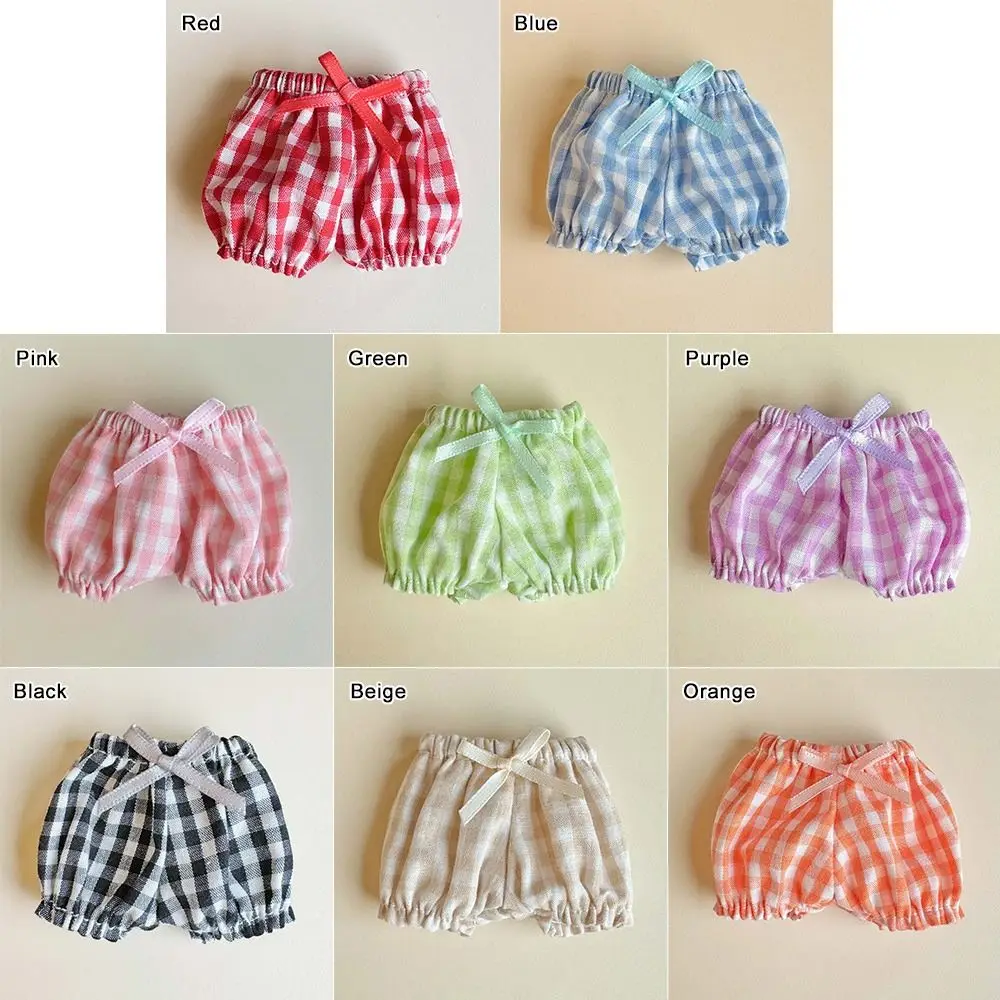 New Fashion Cotton Clothes Elastic Plaid Cute Cotton Trousers Mini Multi-Colors Casual Wears Pants for 10~15cm Cotton