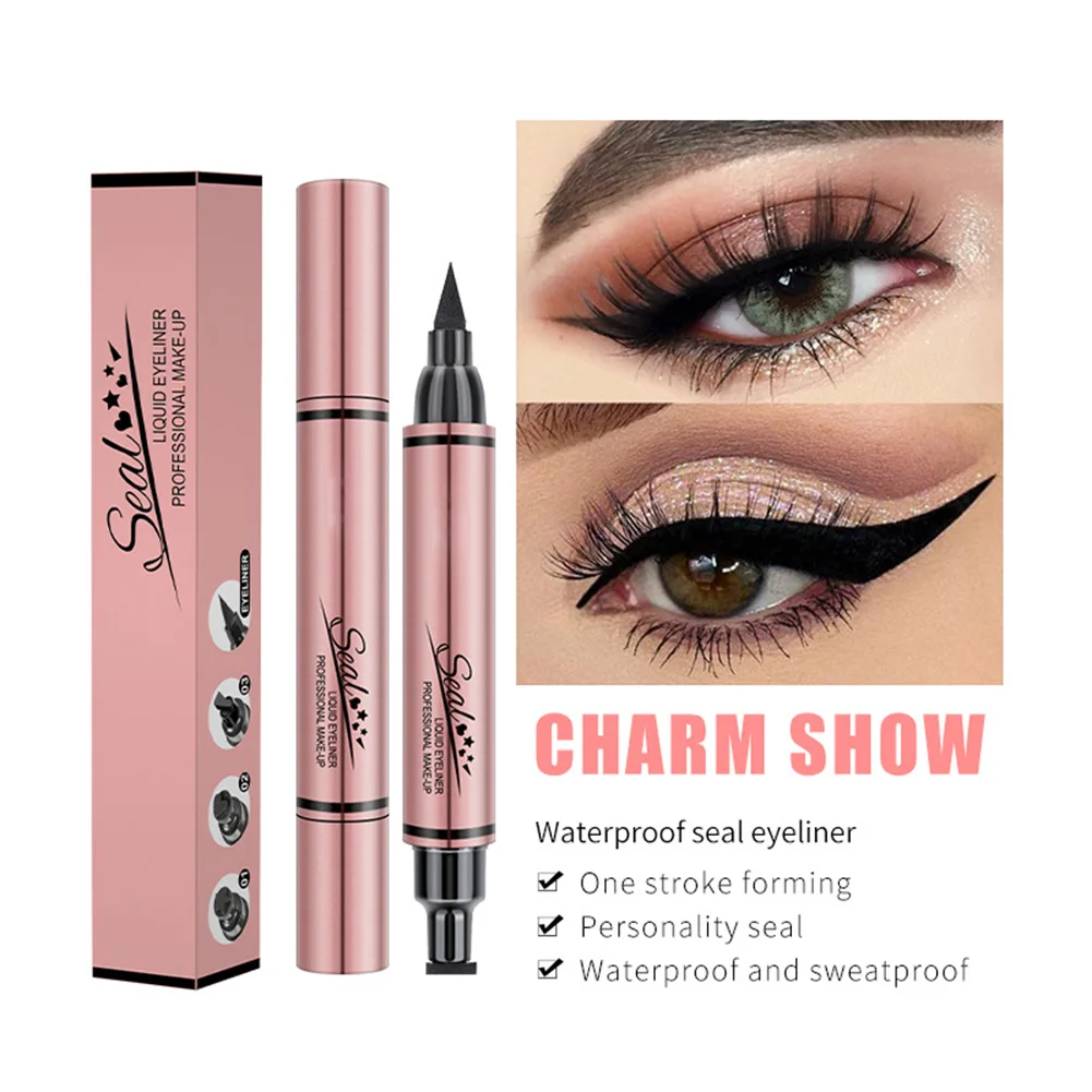 

Double Head Liquid Eyeliner High-precision Quick-drying Durable Eyeliner Double Stamp Eyeliner Двухбаковая Вадкая Падводка