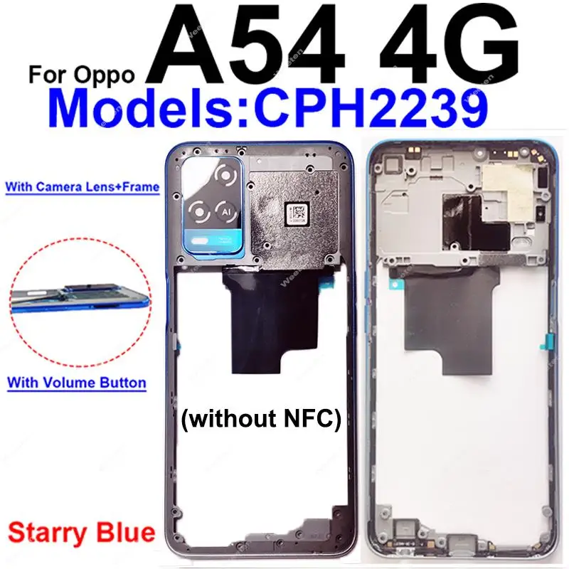 Enhanced Middle Frame Housing Bezel Cover with Side Buttons and Camera Lens Parts