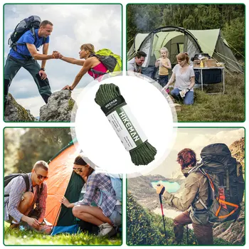 Military Paracord 15M 9 Strand 4mm Parachute Cord Camping Accessories Outdoor Survival Equipment DIY Bracelet Tent Rope 6