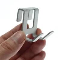 H Shape Door Hooks Space Aluminum Glass Free Hole Hanger Shower Towel Rack Key Holders Kitchen Bathroom Shelf Home Organizers 2