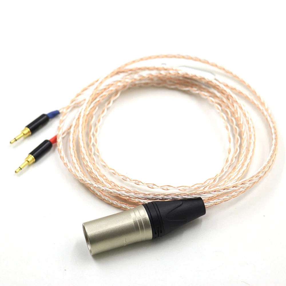 

2x2.5mm Single Crystal Copper Silver Mix Headphone Upgrade Replace Cable For HIFIMAN HE1000 HE400S HE560 Oppo PM-1 PM-2