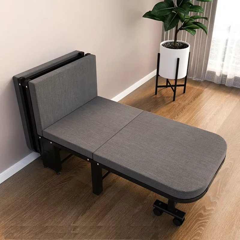 Furniture Single Foldable Cot Single Folding Bed Wheeled Cot Bed