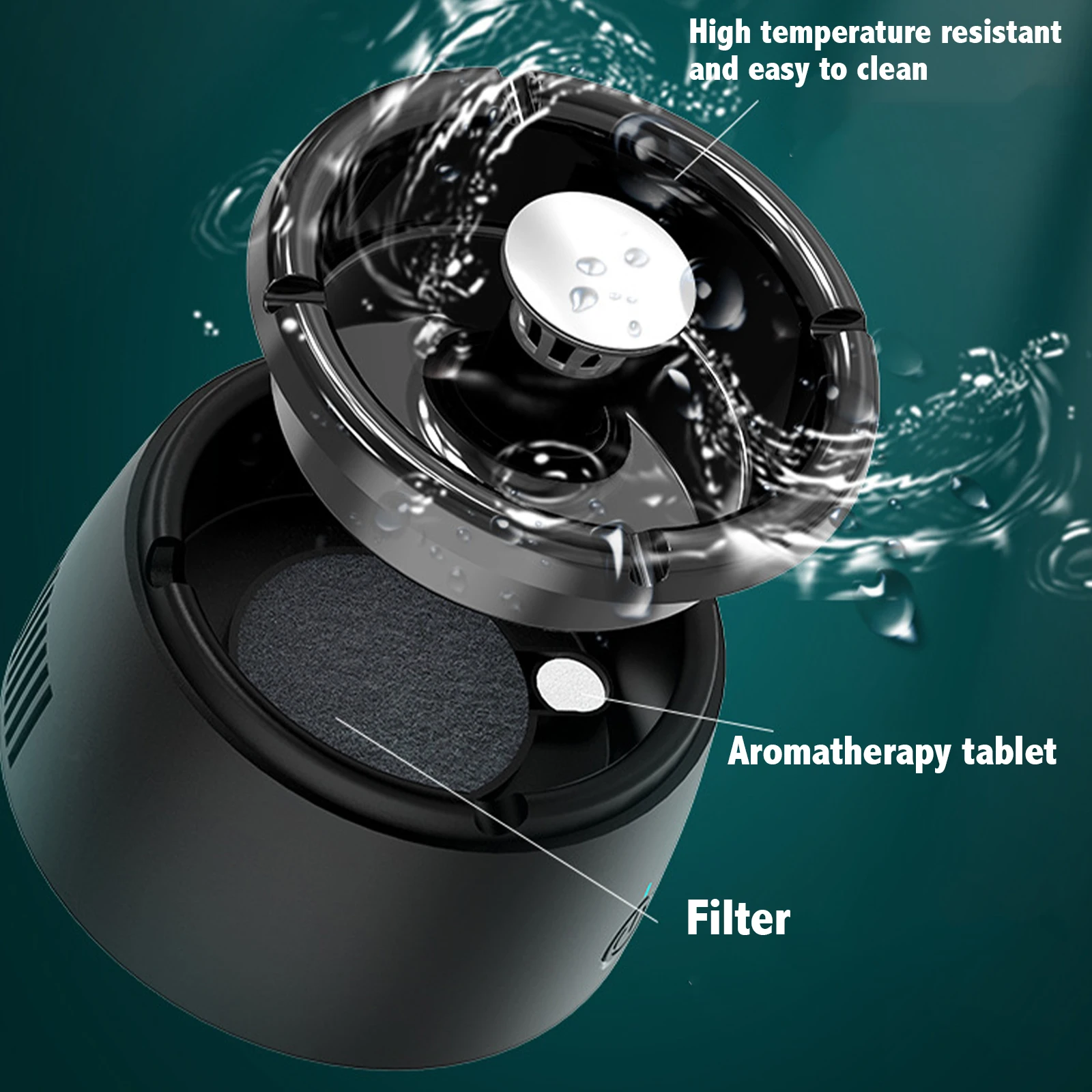 Smart Ashtray USB Rechargeable Battery Powerful Motor Modern Design for Home Office Restaurant Use Gift