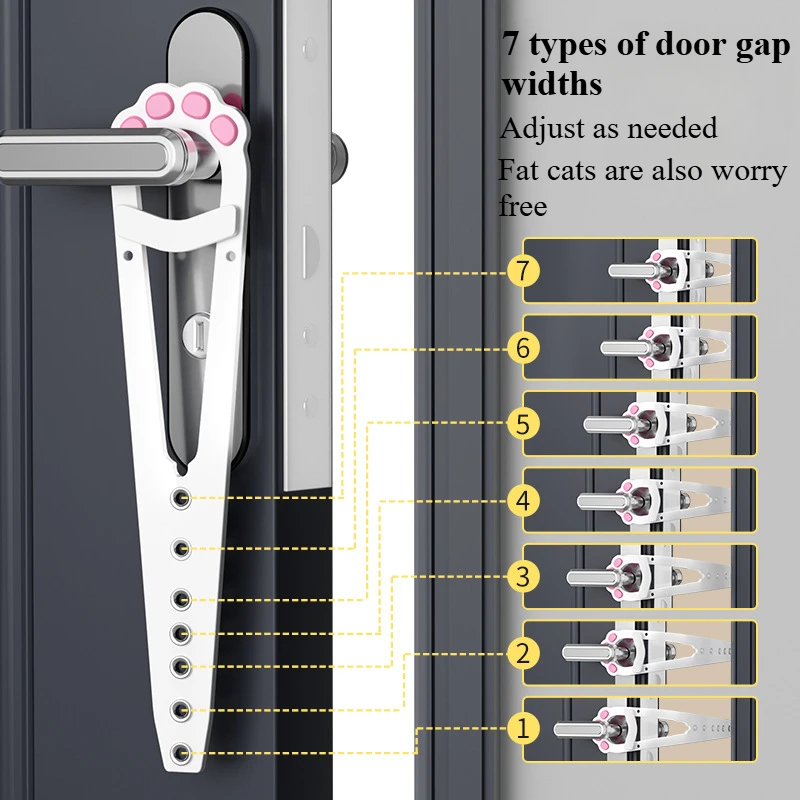Cat Door Holder Latch Adjustable Dog Door Stopper Elastic Gate Lock Flex Latch Strap Keep Dog Out From Entering Pet Gate Supply