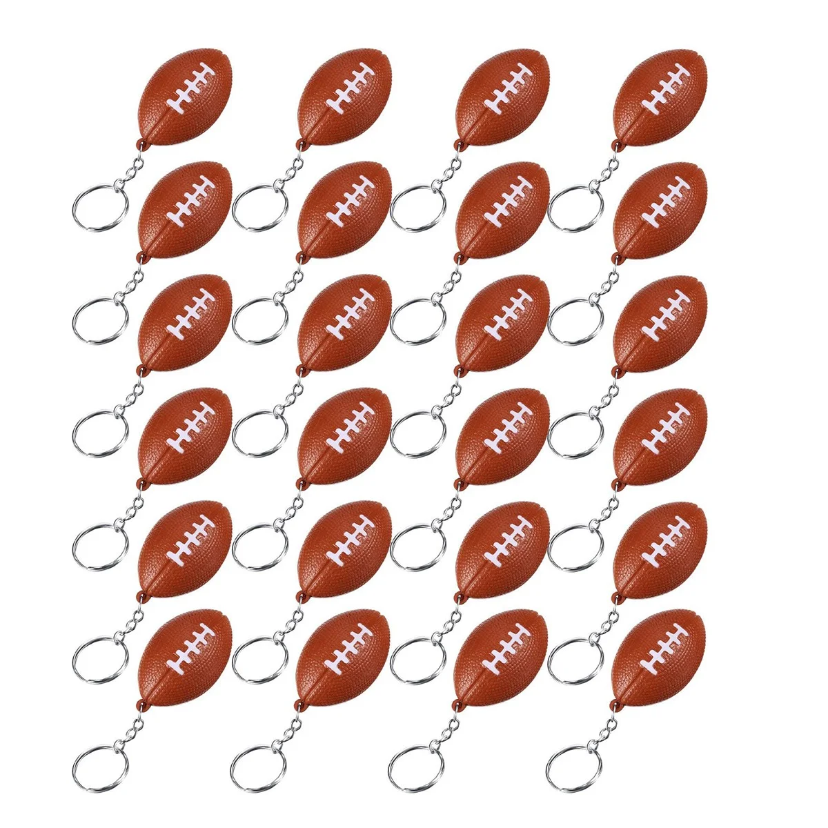 

24 Pack Football Keychains,Mini Rugby Stress Ball Keychains,Sports Ball Keychains,School Carnival Reward for Boy Girls