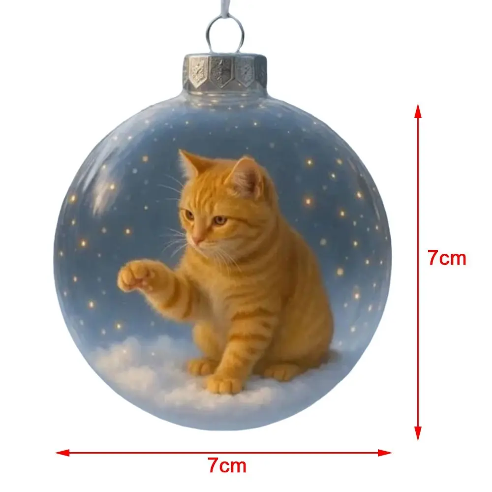 New Plastic Cat Ornament DIY Replacement Caps Acrylic Bauble Creative Solid Color Hanging Balls Ornament Gift