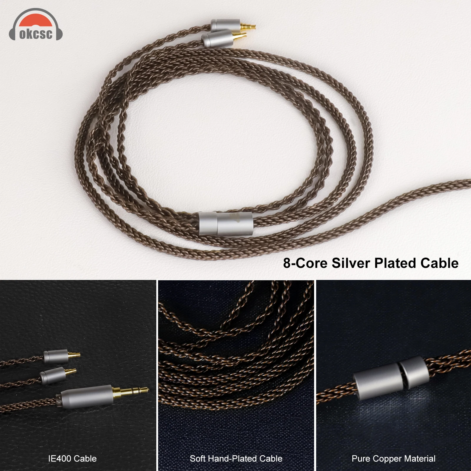 Cabo de Substituição Okcsc para Sennheiser Ie400 Pro Earbuds Ie100 Ie400 Ie400 Pro Ie500 Fone de Ouvido 2.5 mm 3.5 mm 4.4 mm Plug - Image 2