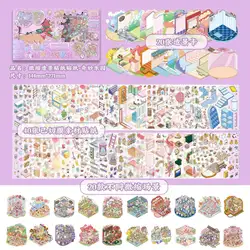 Whimsical 3D Wonderland Sticker Set - Cute Cartoon Animals & Enchanting Landscapes for Creative DIY Scenes and Children's Gifts (A)