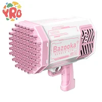 Bubble Gun Rocket 69 Holes Soap Bubbles Machine Gun Shape Automatic Blower With Light Pomperos Toys Gift Outdoor Toys for Kids 1
