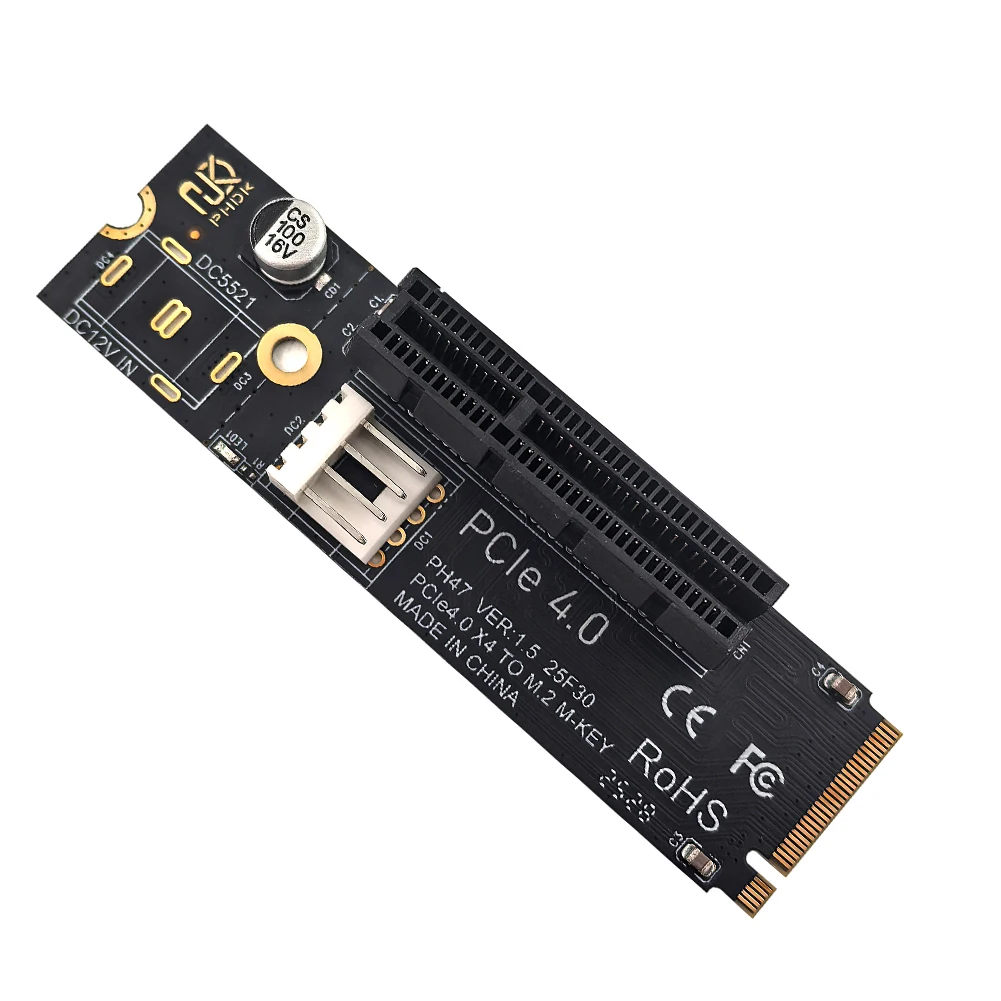 NGFF M.2 To PCI-E 4X Convert Adapter Compatible with X1 X4 X8 X16 PCI-e Interface Static Bag Packaging