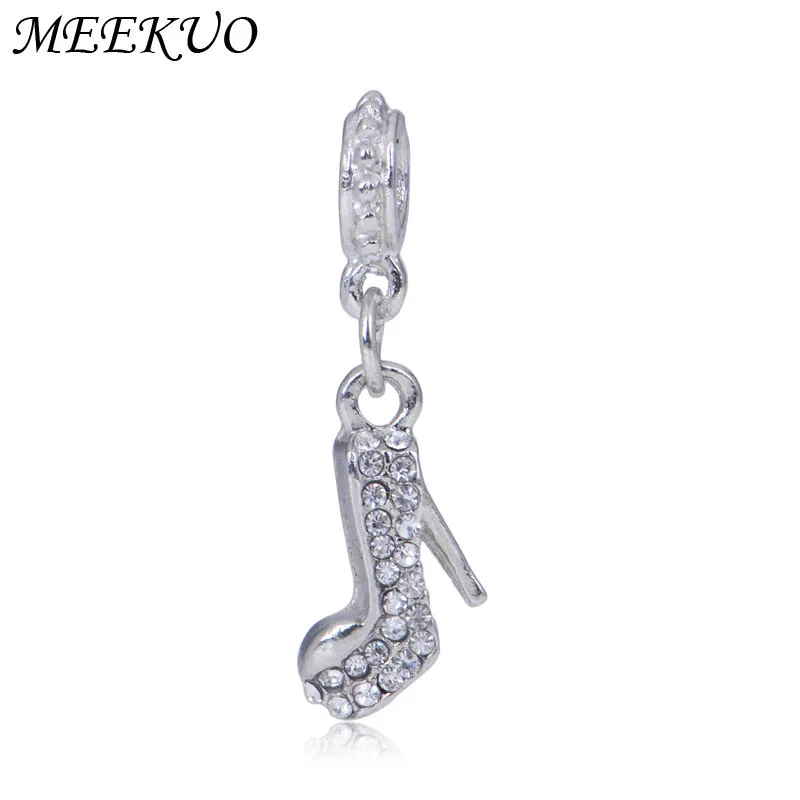 

High-Heeled Shoes Pendant Crystal Bead Charm Fit Women DIY Bracelets & Bangles Jewelry