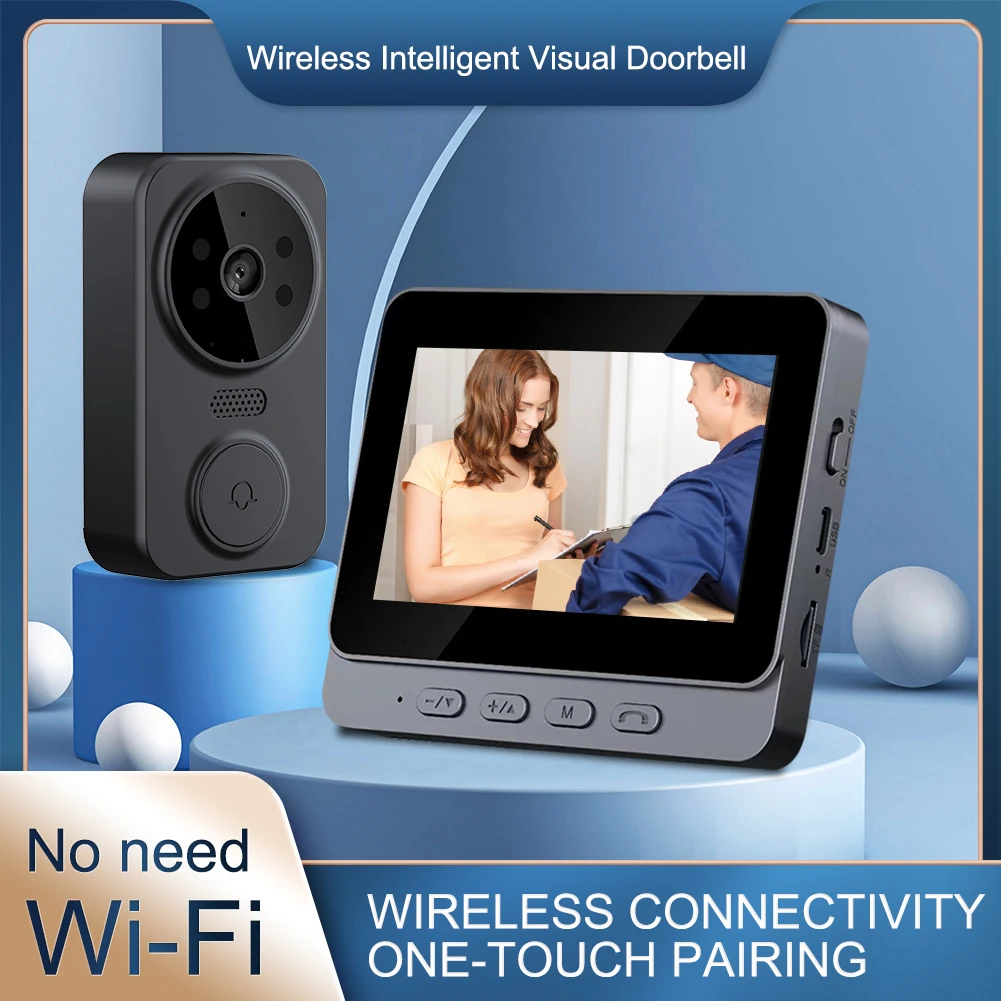 Home Digital Viewer IR Night Vision Digital Door Viewer 2.4G WiFi 800mAh Battery Video Intercom Door Cameras 4.3 Inch IPS Screen