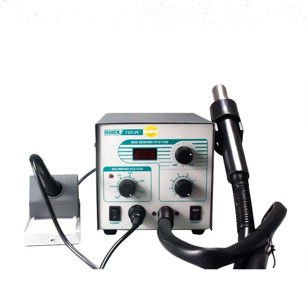 QUICK 706W+ digital display hot air gun constant temperature lead-free soldering irons two in one soldering station 110V/220V