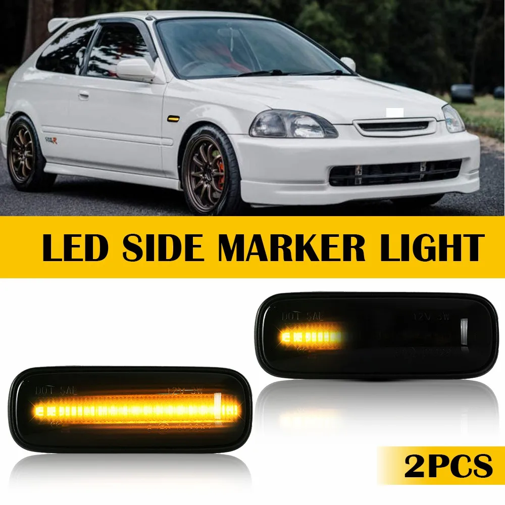 2XCarSideMarkerLightsForHondaCivic19961997199819992000Car