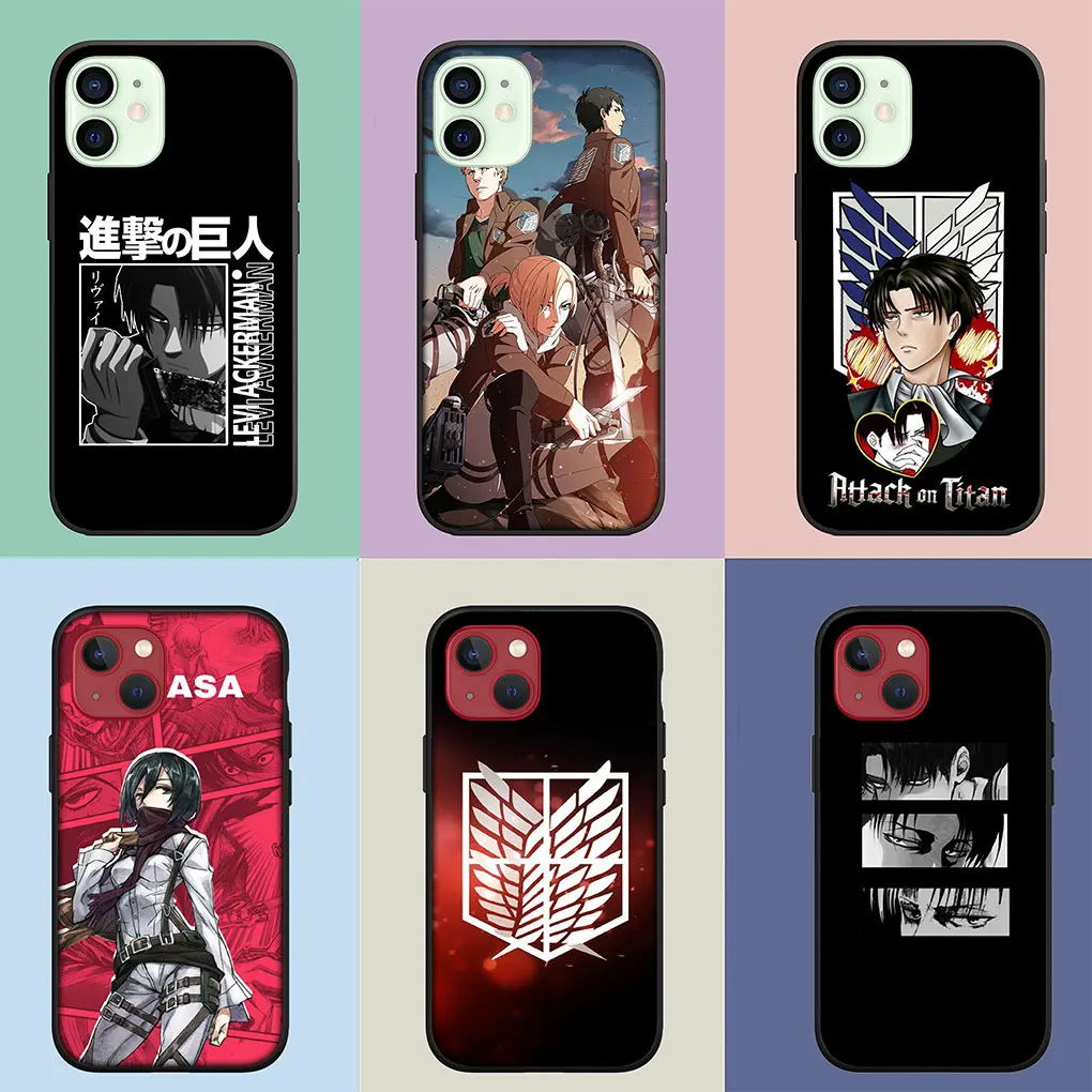 Attack on titan Eren Jaeger Anime Levi Cover Phone for iPhone 14