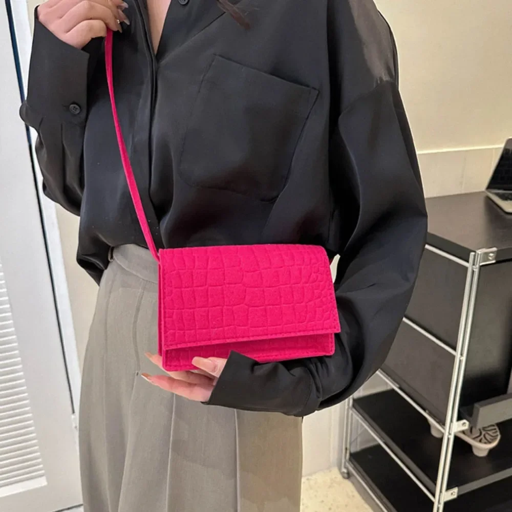 2023 Crossbody Bags for Women Felt Summer Texture One-shoulder Armpit Bag Handbag Сумка Женская