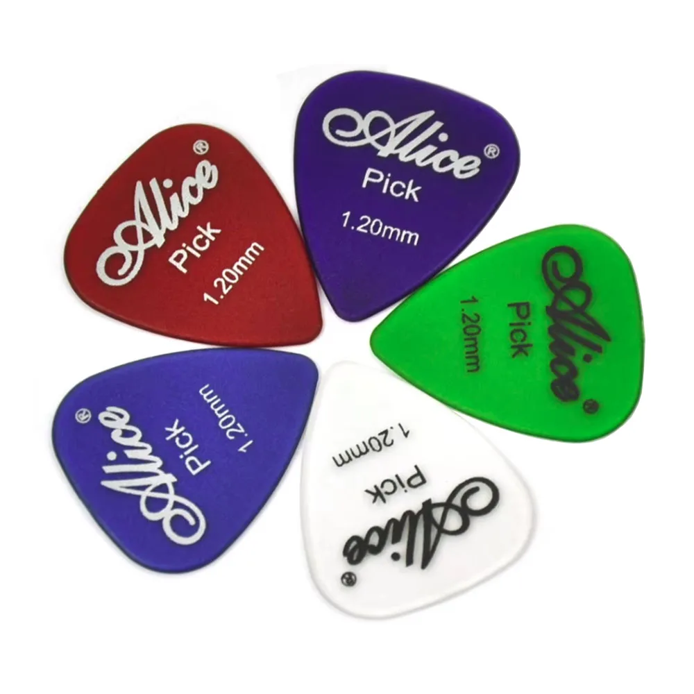 Alice 100pcs Heavy 1.2mm Transparent Matte Guitar Picks Plectrums Polycarbonate Assorted Colors