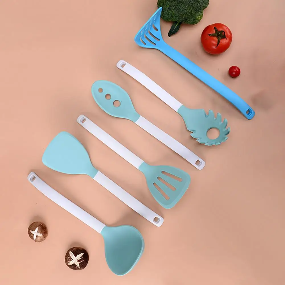 Stowable Silicone Suit Multi-purpose Kitchen Gadgets Versatile Silicone Kitchen Utensils Set 6-piece Combo with Storable