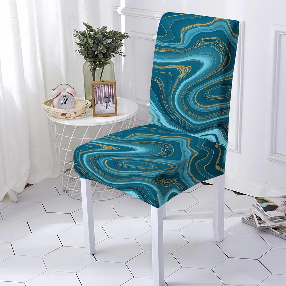 Marbling Print Dining Chair Cover 25 Chair And Sofa Covers