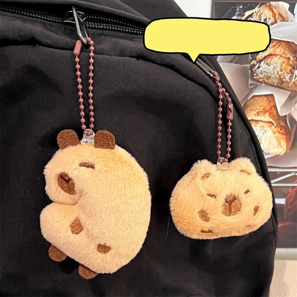 Funny Cartoon Capybara Plush Keychain Plush Stuffed Soft Brooches Toys Guinea Pig Pendant Couple plush keychain,capybara plush toy,key chain,plush toy