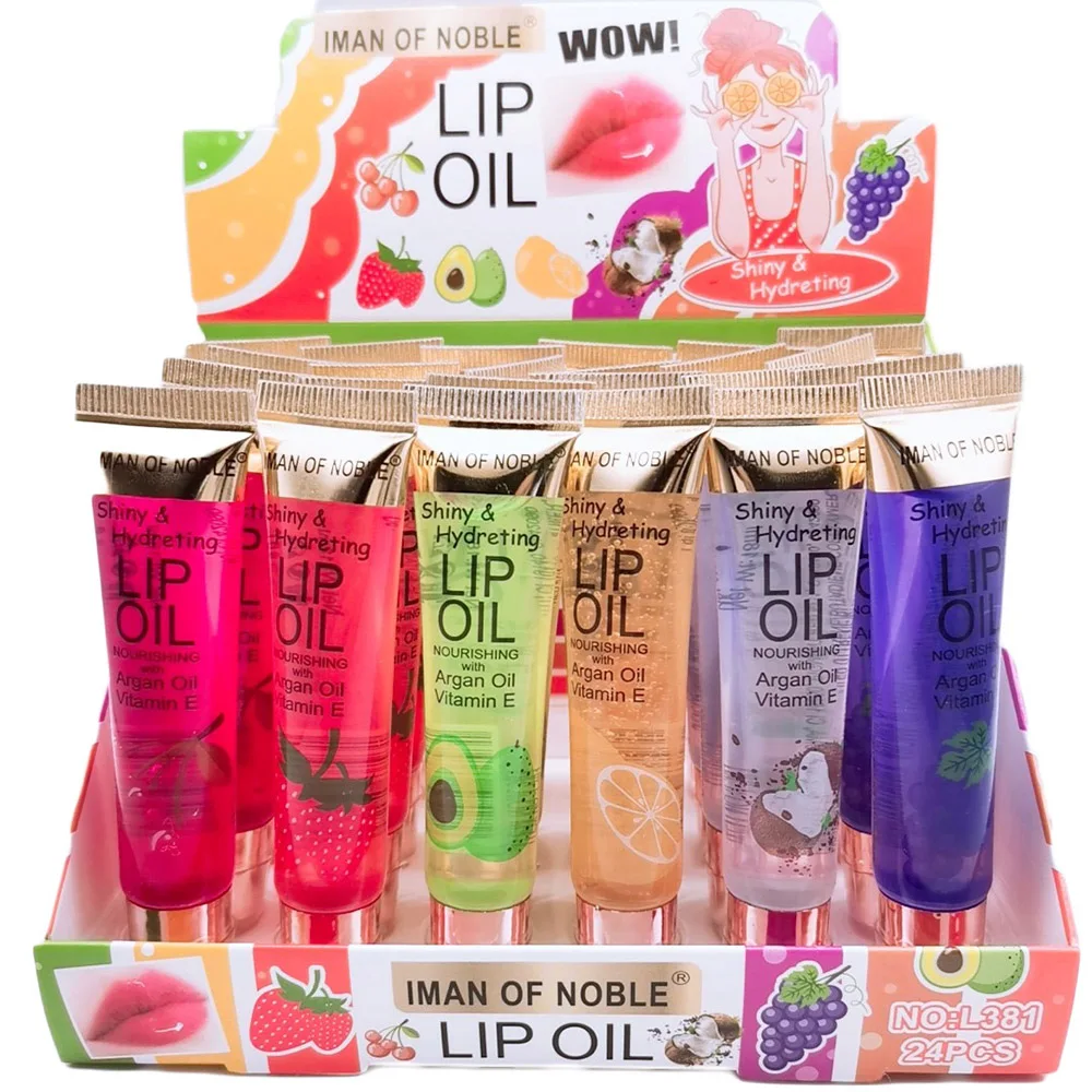6Pcs Fruity Flavor Moisturizing Clear Lip Gloss Lip Gel Hydrating Moisturizing Lip Gloss lumping Lip Oils Gift Women Lips Makeup 6