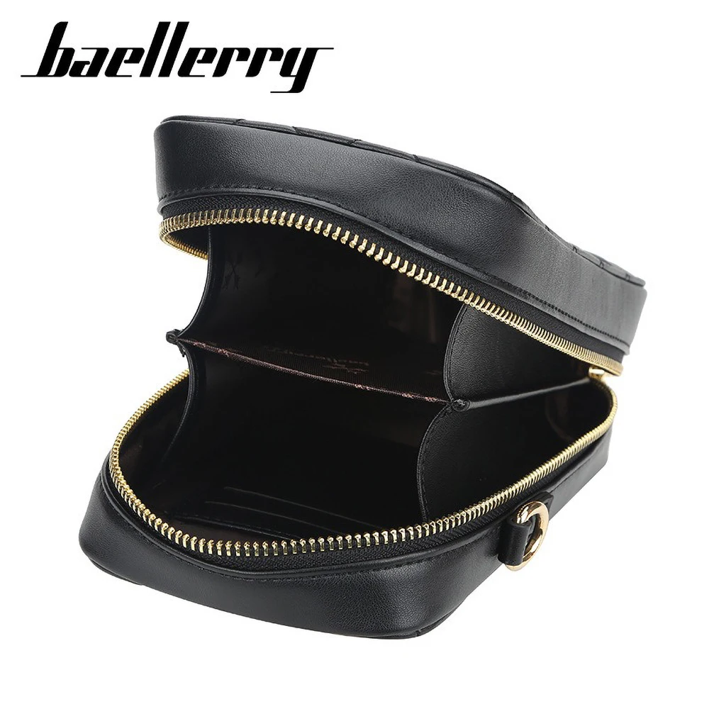Baellerry multifunctional vertical phone bag with grid pattern zipper crossbody bag long design