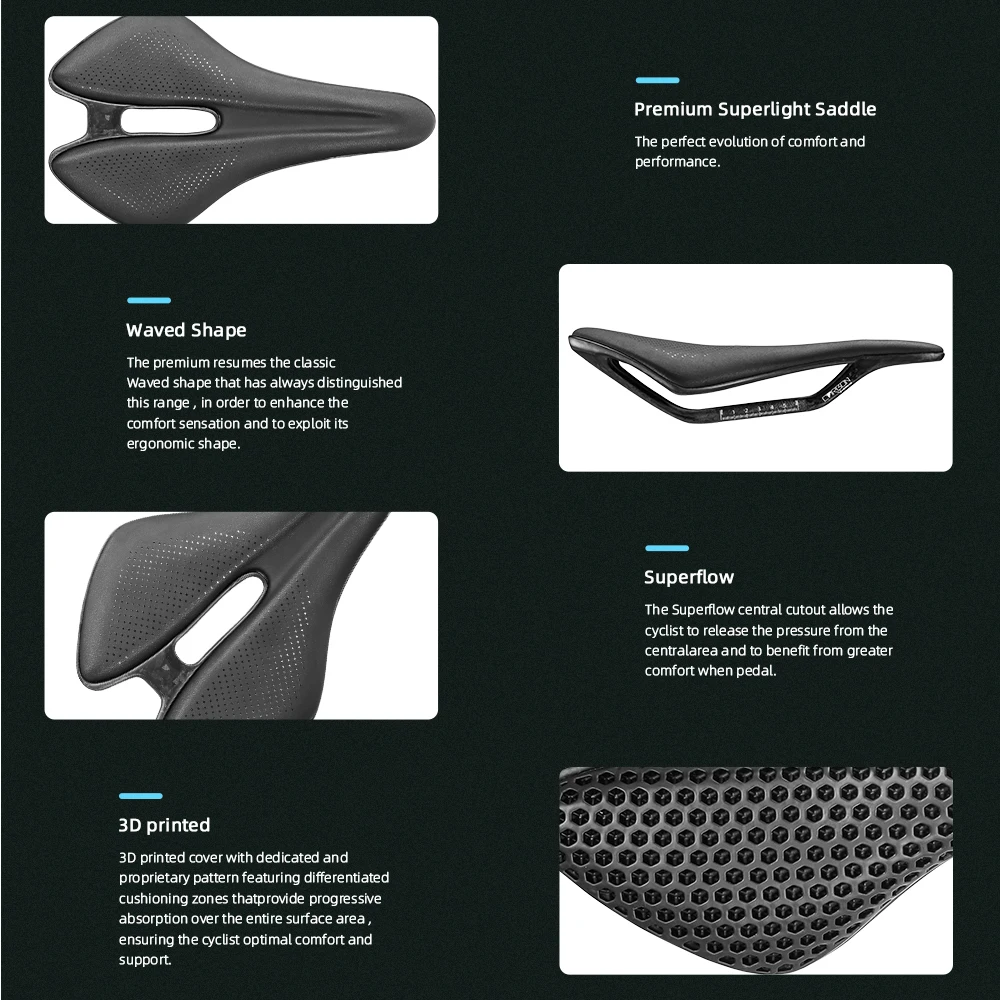 RYET 3Dプリントサドル RYET 3D Printed Bike Saddle 144g Full Carbon Bicycle Seating