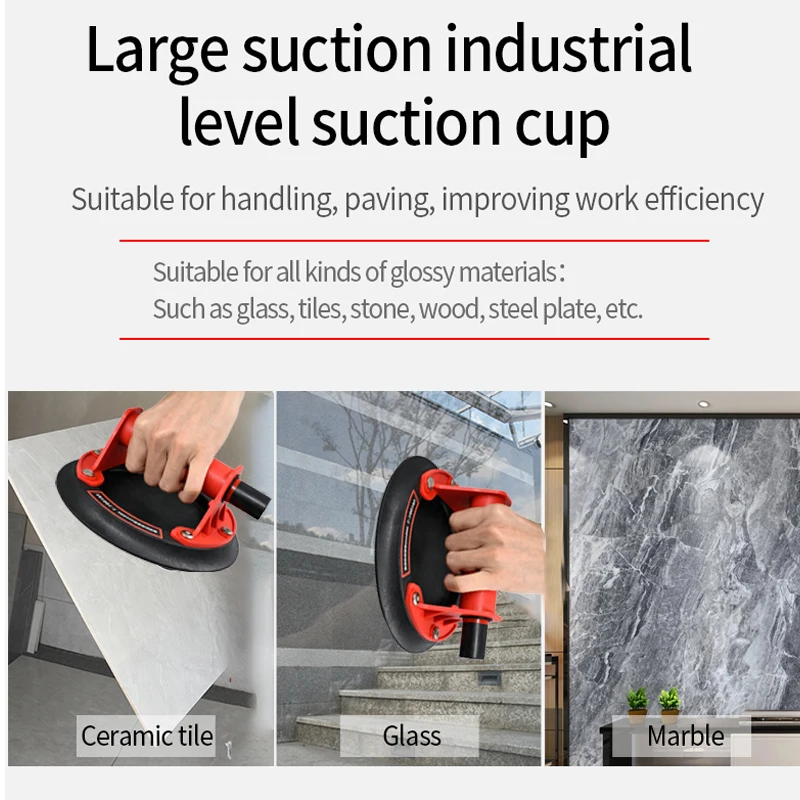 8 Inch Vacuum Glass Ceramic Tile Suction Cup Special Suction Device for Marble Heavy-duty Powerful Bricklayer Handling Tools