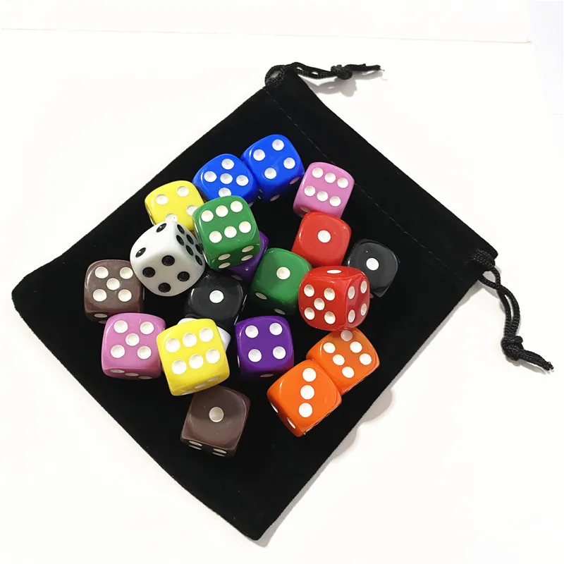 Dice Set Playing Games NEW  10Pcs  Multi Color High Quality 16mm FOR Board Game 