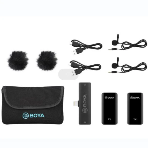 

BOYA BY-XM6-S4 Wireless Microphone System(100M) 2.4GHz Mic with OLED Screen Display Real-time Monitoring for Smartphone