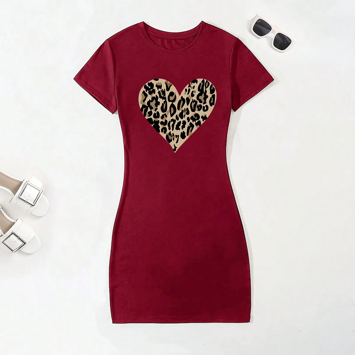 Elegant Leopard Print Knit Dress S31a034bcc18946aa8dda1eba651bcd24H