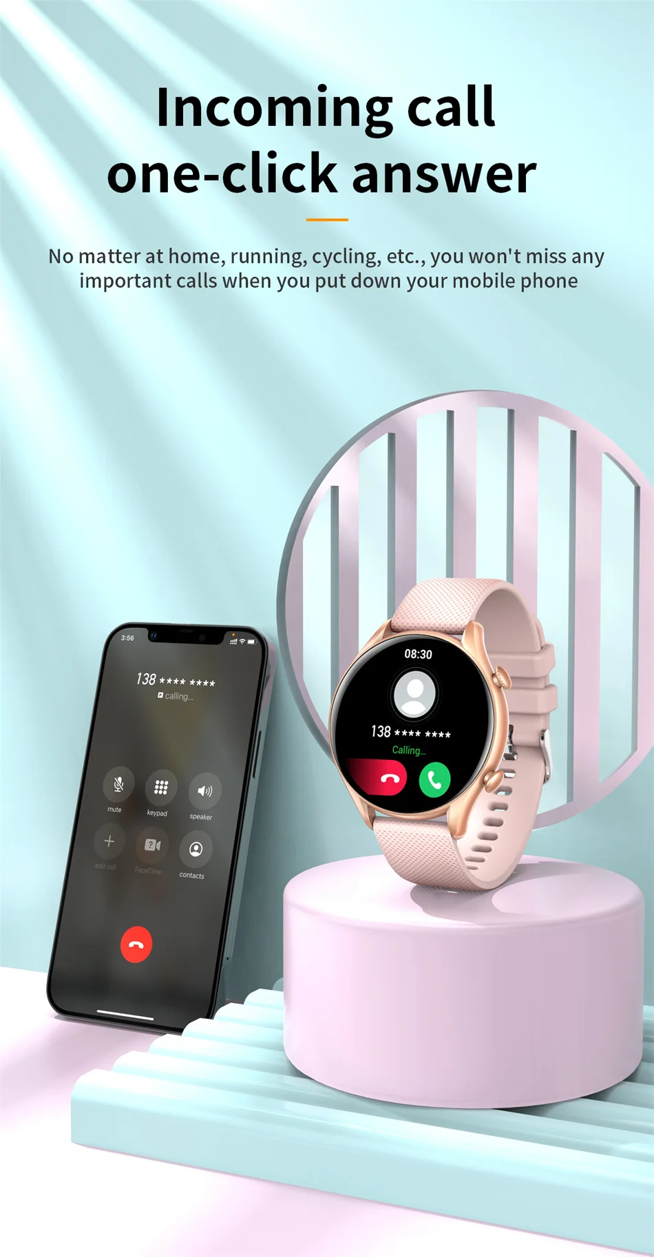 2022 New Bluetooth Call Men Smart Watch Women 360*360 HD Custom Dial Waterproof Sport Fitness Tracker SmartWatch Man Smart Clock