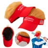 Trump 2024 Wig Hat Baseball Cap Make America Great Again Slogan Embroidered Hat Support Donald Trump President Hat with Hair 6