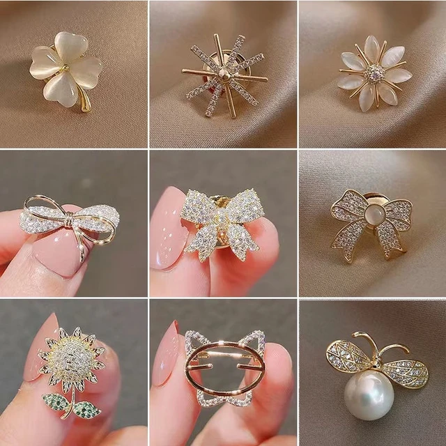 1pcs Delicate Pearl Brooches Pins For Women Dress Anti-glare Rhinestone  Decoration Buckle Broche Pin Hijab Pins Accessories Gift - Brooches -  AliExpress