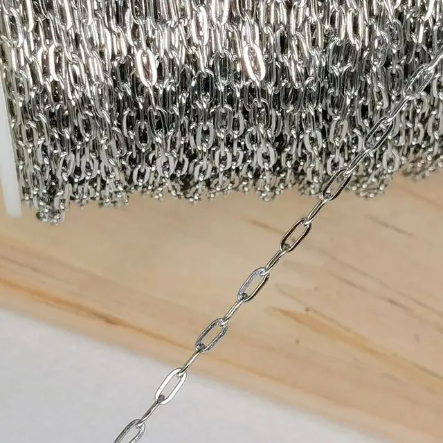 Cadena de collar de acero inoxidable de 2 metros para fabricaci n de joyas Diy eslabones Venta de cadena de bolas online