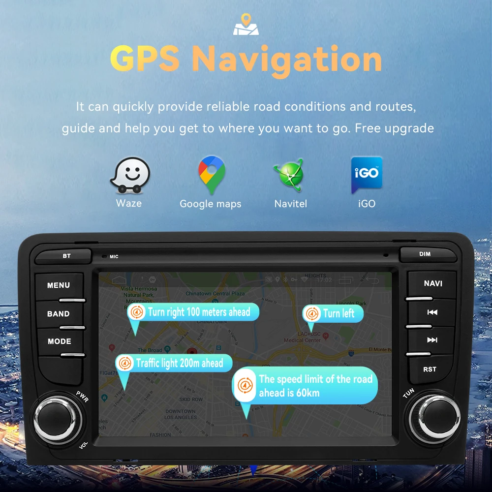 Android 14 128GB inalámbrico Carplay Android Auto reproductor de Radio para coche para Audi A3 2 8P 2003-2013 8 Core navegación GPS Multimedia DSP 5