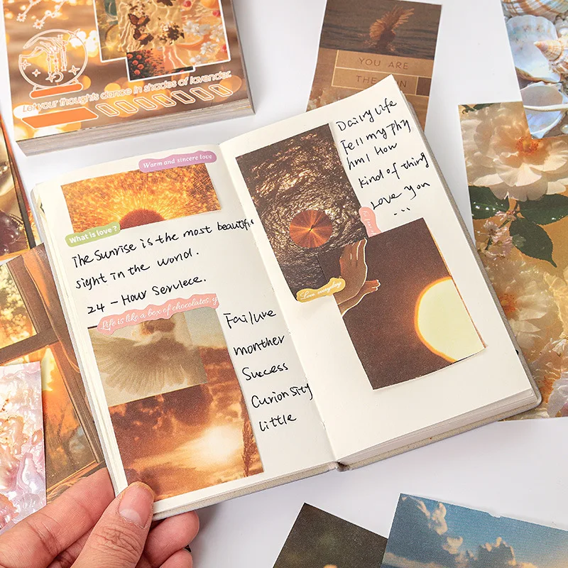 100 pcs Landscape Creative decoration Instagram Collage Notes Non-adhesive material paper hand made Collage material