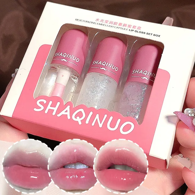 Shuiguang capsule lip honey kit moisturizes and moisturizes the mirror surface sparkling colorless transparent glass lip oil 1