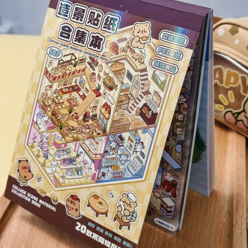 3D Landscape Sticker Collection Book Album Cartoon Scene Toy Game Festival Birthday Gift for Kid Girl Child