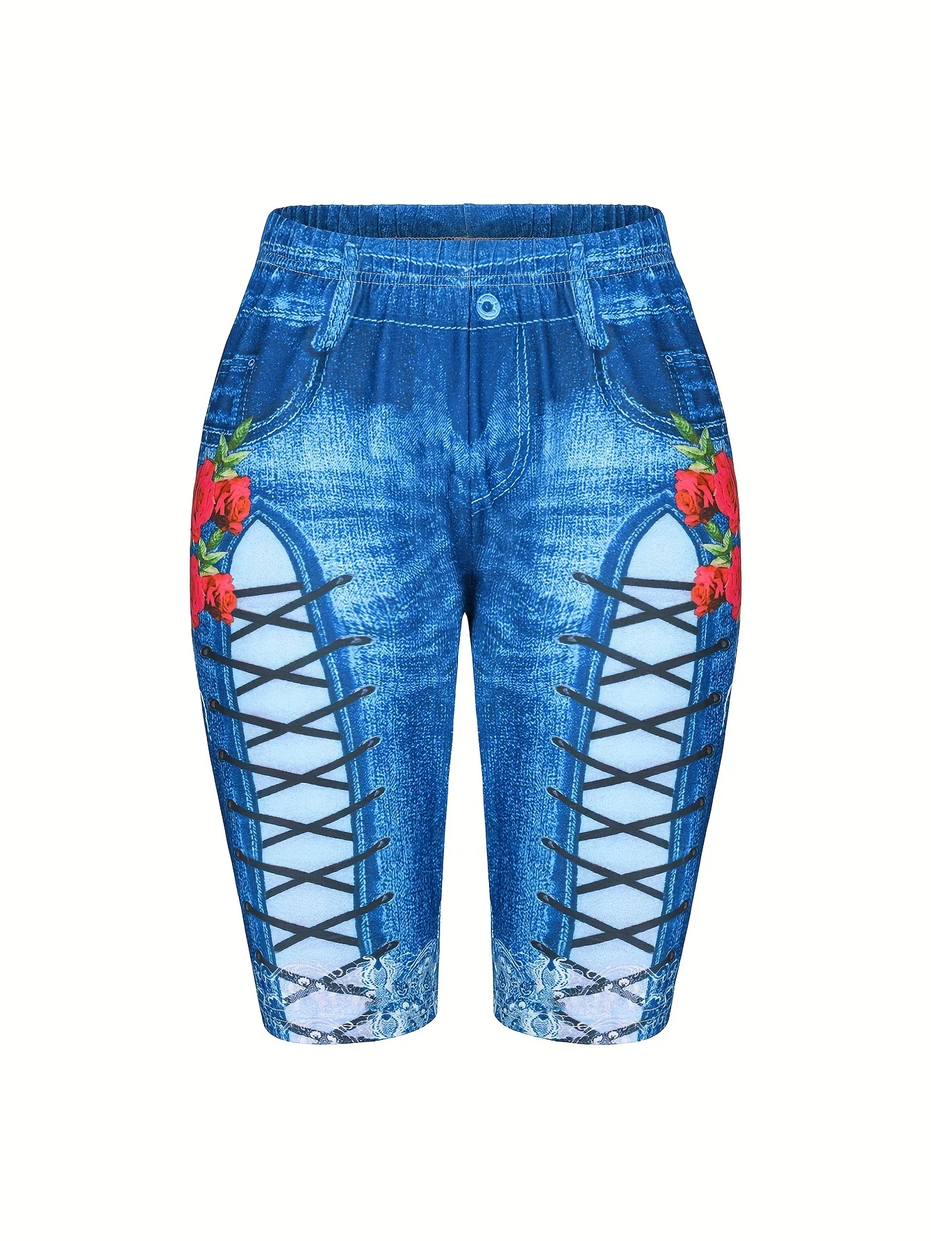 C'est Moi Recycled Poly/ Cotton Mid Short - Ice Blue