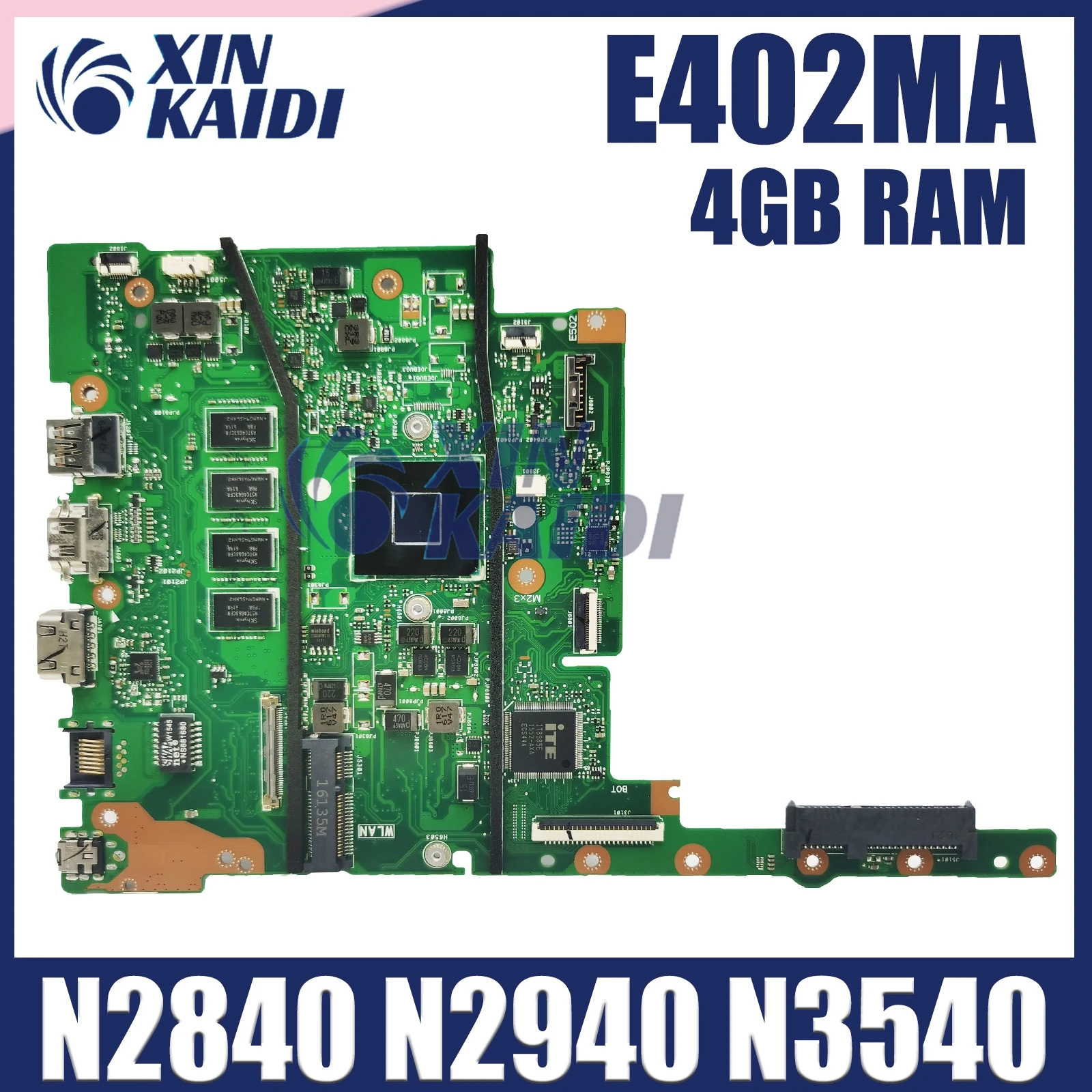 Материнская плата E402MA E502MA, подходит для ASUS E402MA E502MA E402M E502M, материнская плата для ноутбука с памятью 4G, процессор N2940 N3540